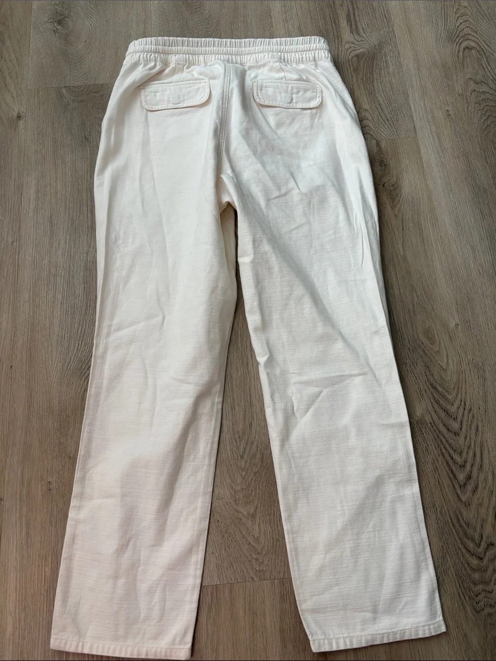 J. Crew Cream Straight-Leg Drawstring Pants